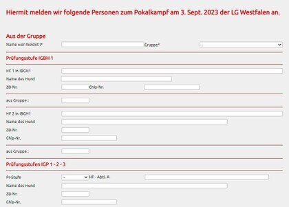 Meldung LG Pokal