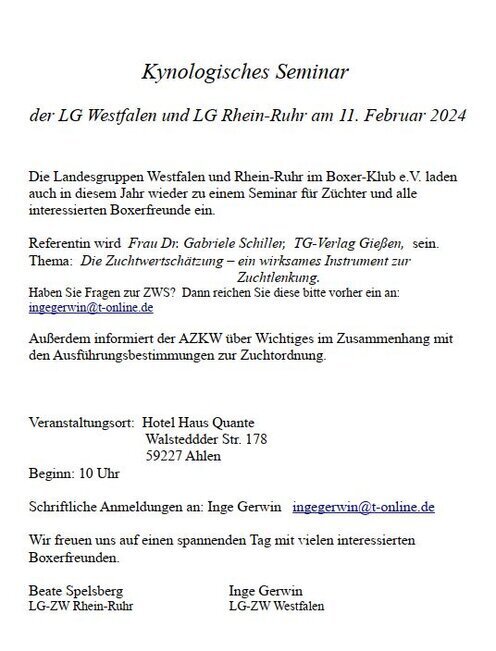 Züchterseminar